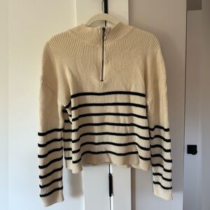 Striped quarter zip